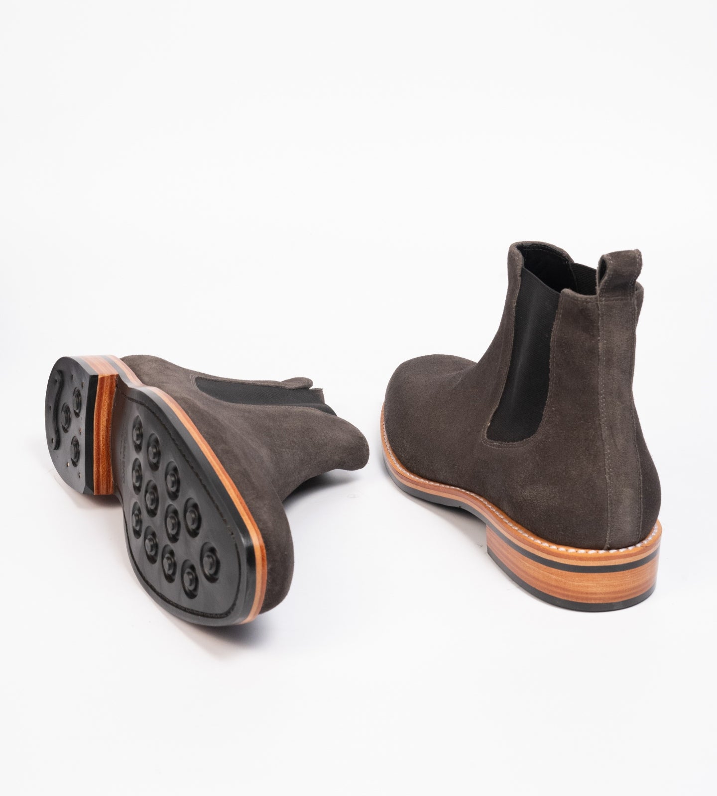 Goodyear Welted Dark Grey Suede Wholecut Chelsea Boot