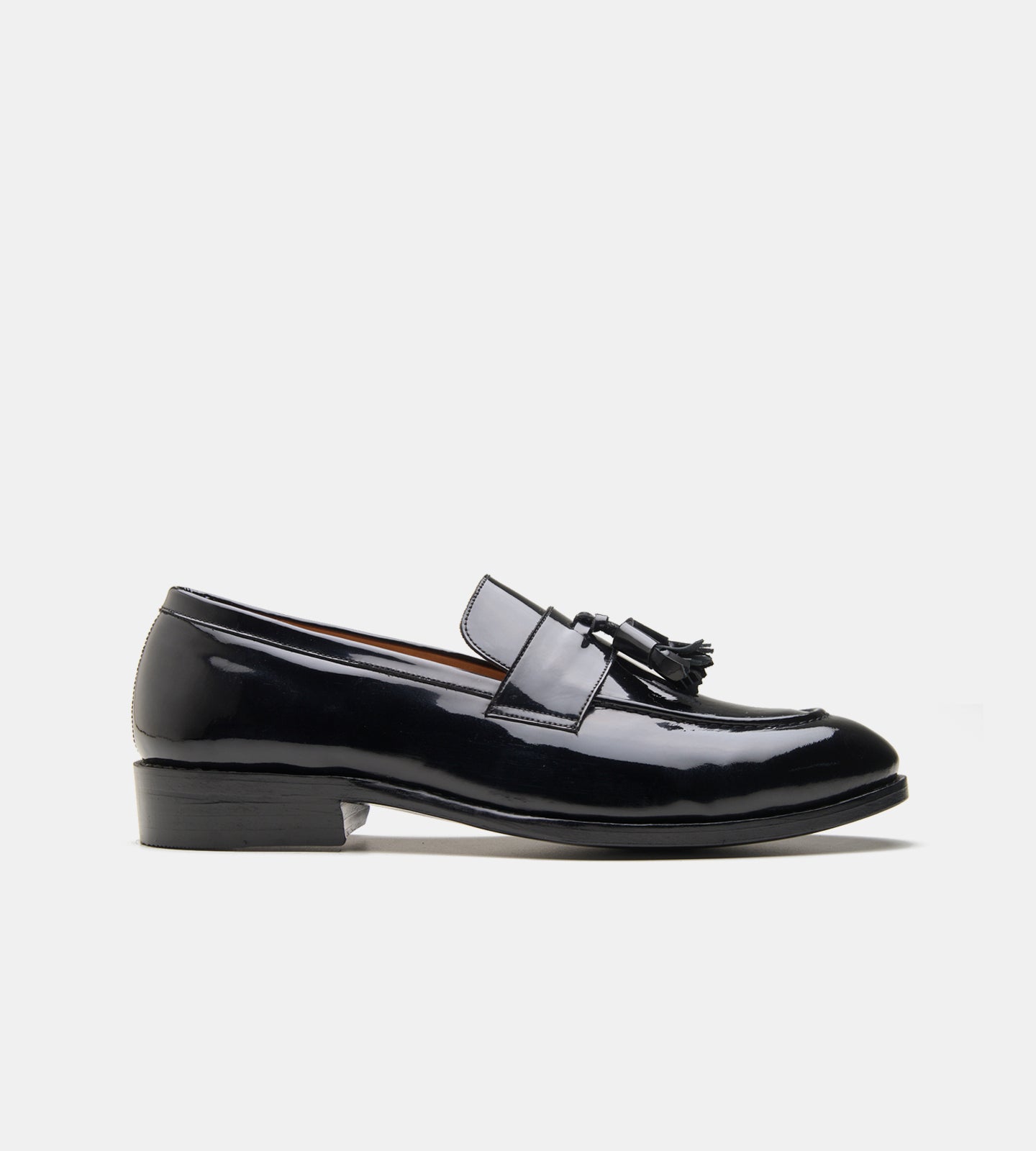 Goodyear Welted Black Patent Tassel Loafers