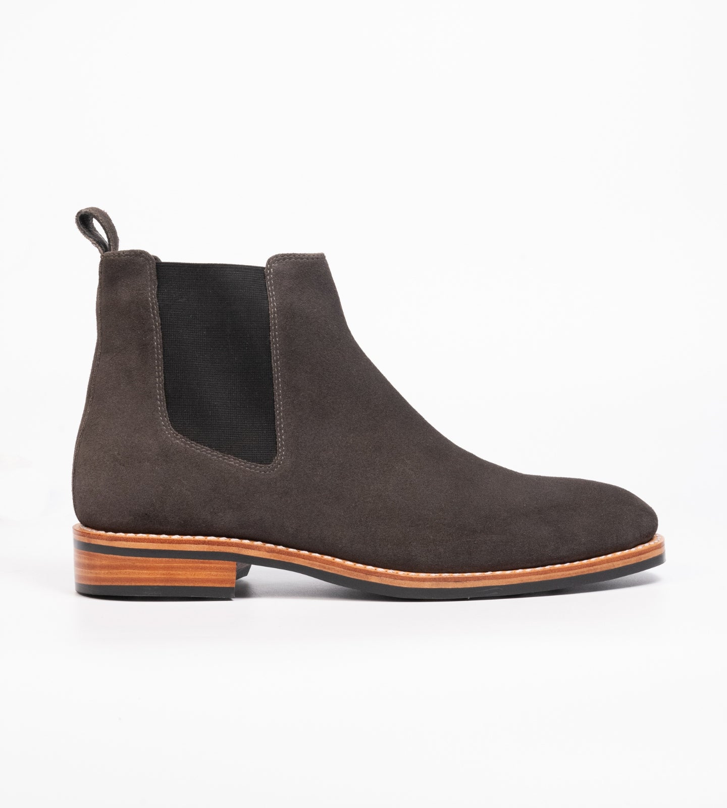 Goodyear Welted Dark Grey Suede Wholecut Chelsea Boot