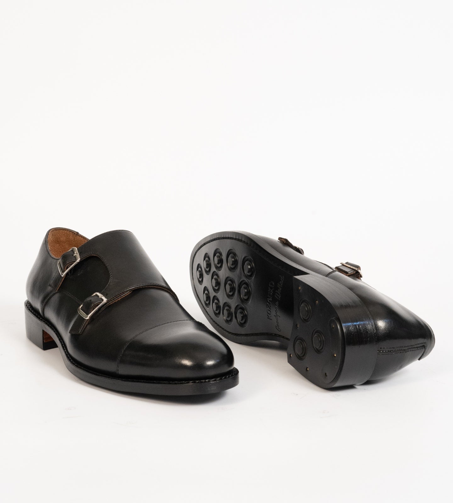Goodyear Welted Black Double Monk Strap shoe