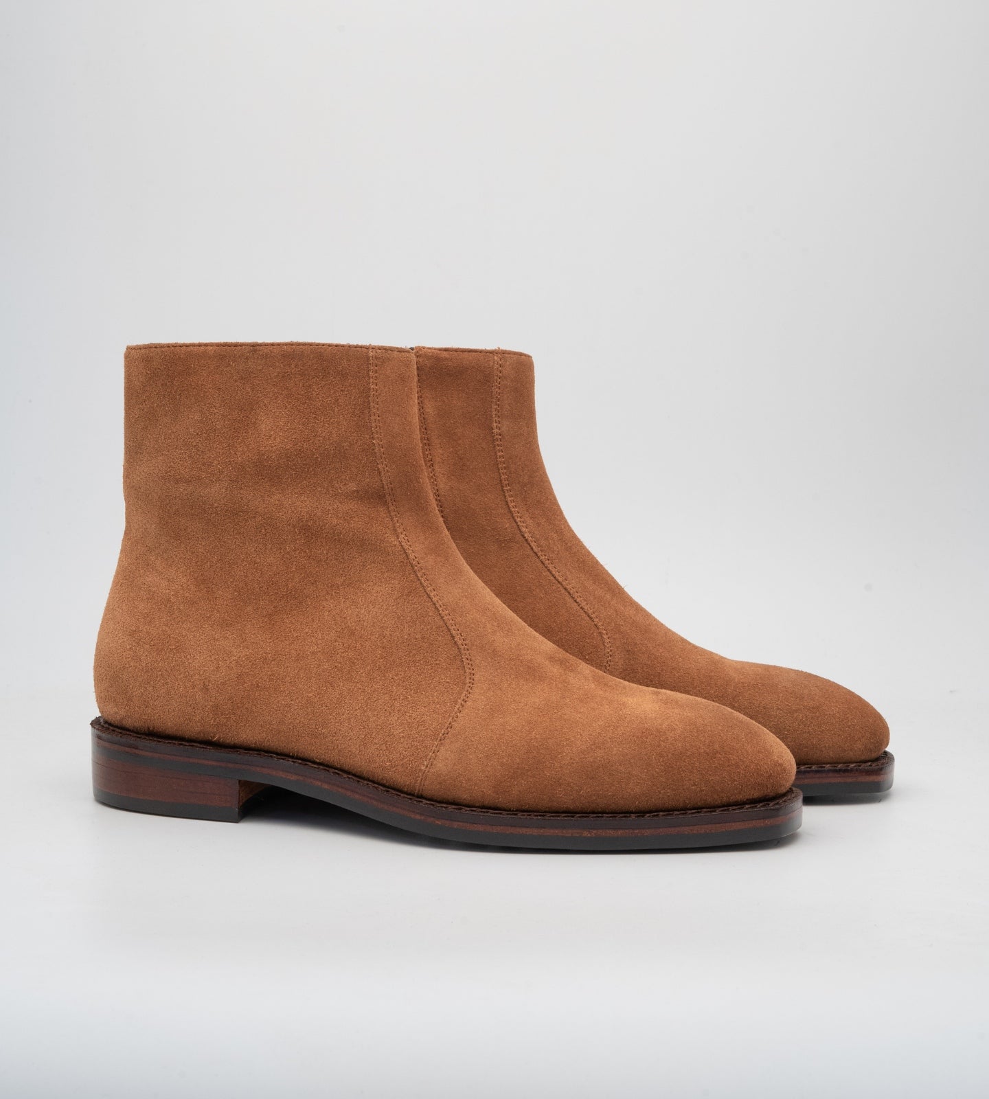 Goodyear Welted Tan Suede Zipper Chelsea Boot