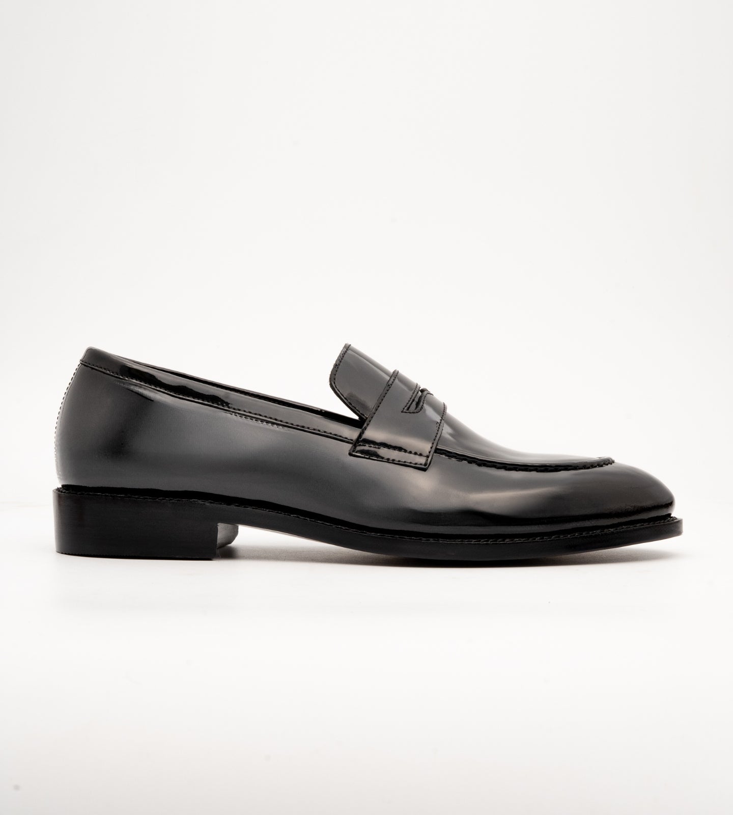 Goodyear Welted Classic Black Patent Penny Loafers