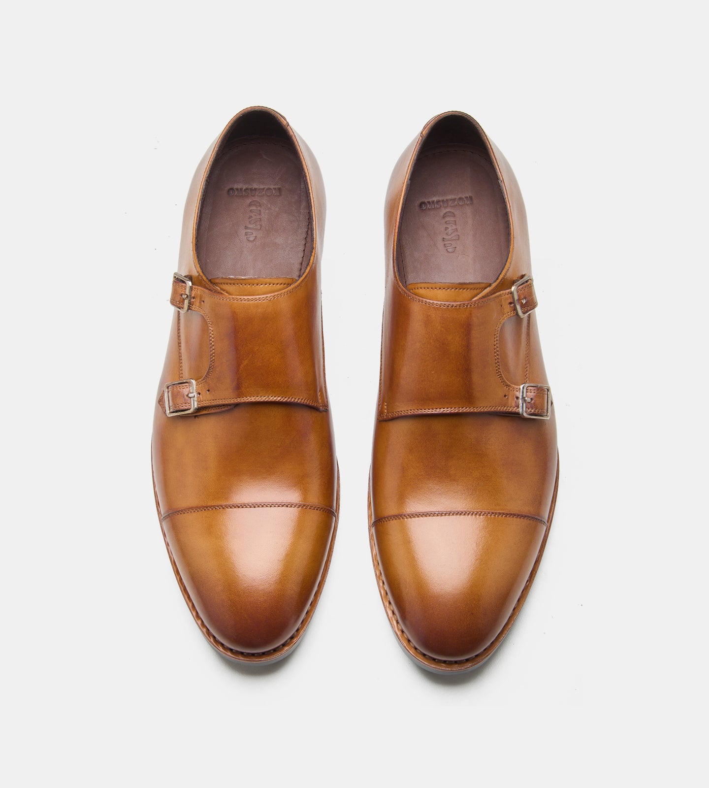 Goodyear Welted Double Strap Tan Monk Shoe