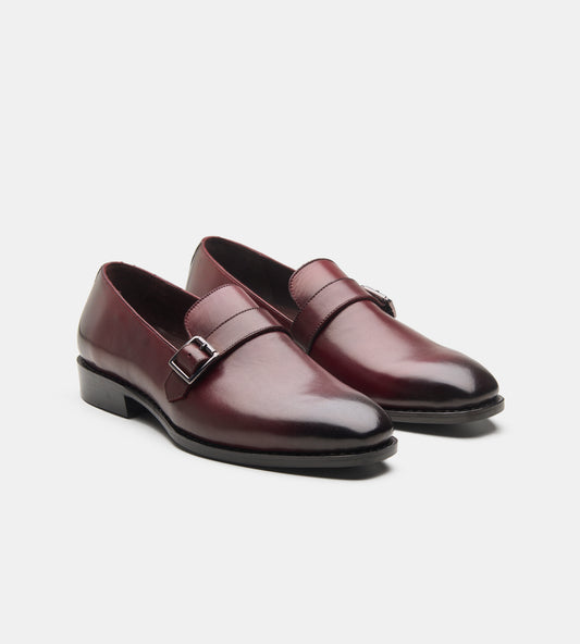 Goodyear Welted Burgundy Strap Loafers