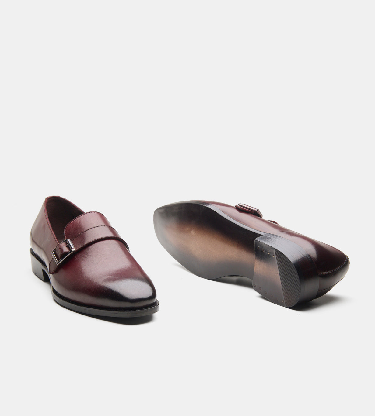 Goodyear Welted Burgundy Strap Loafers
