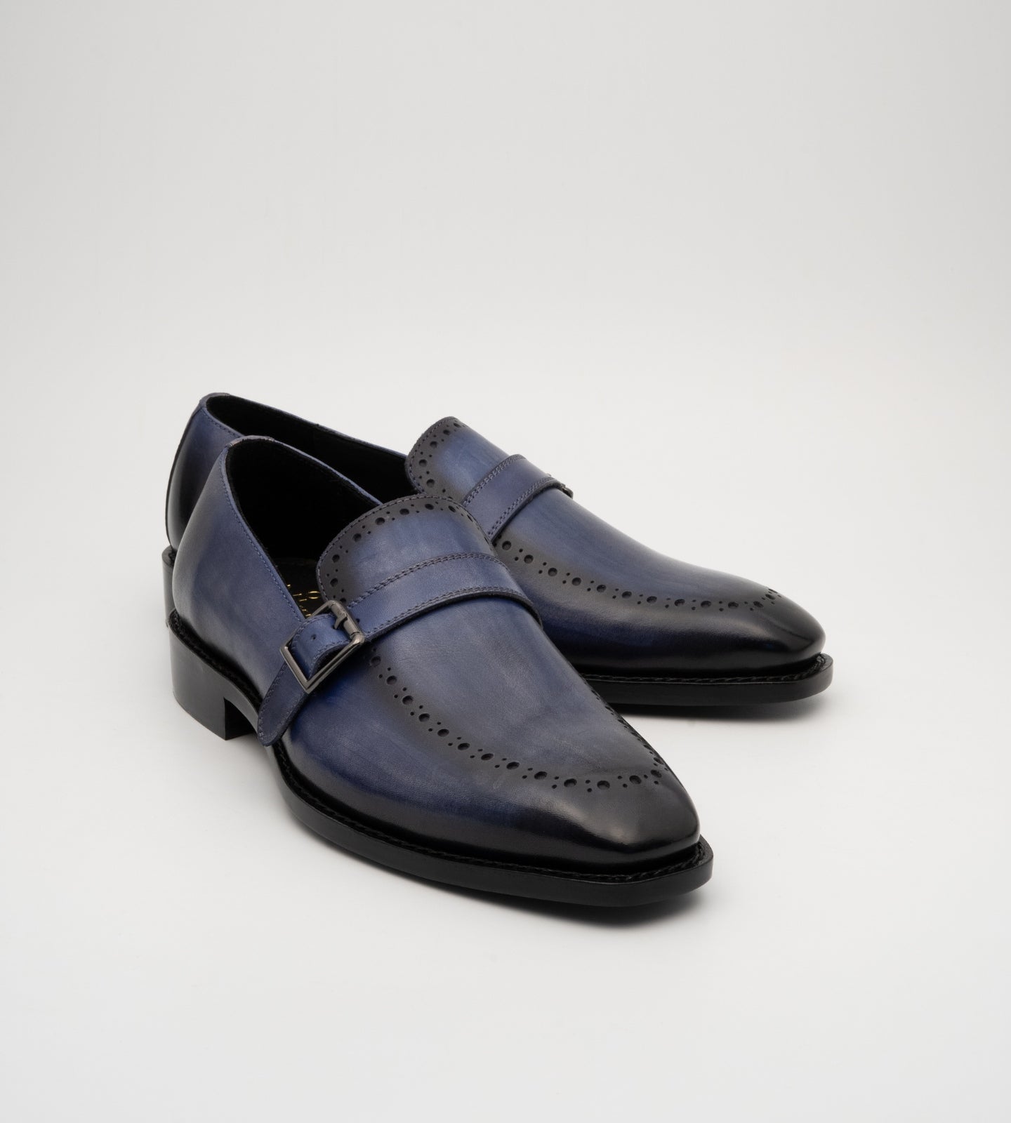 Goodyear Welted Handpainted Navy Strap Loafer