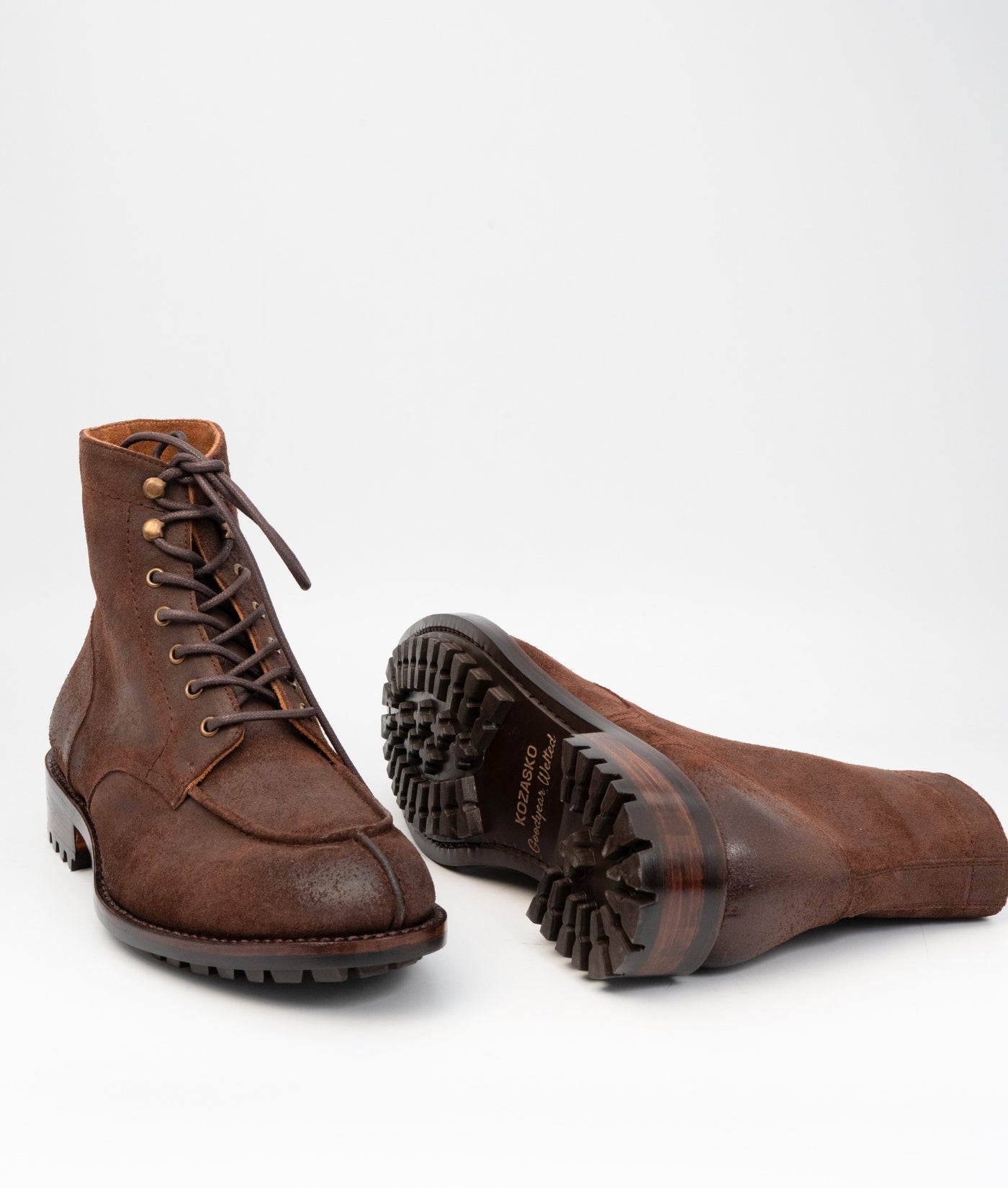 Hand Welted Classic Rough out Split Toe Derby Boot