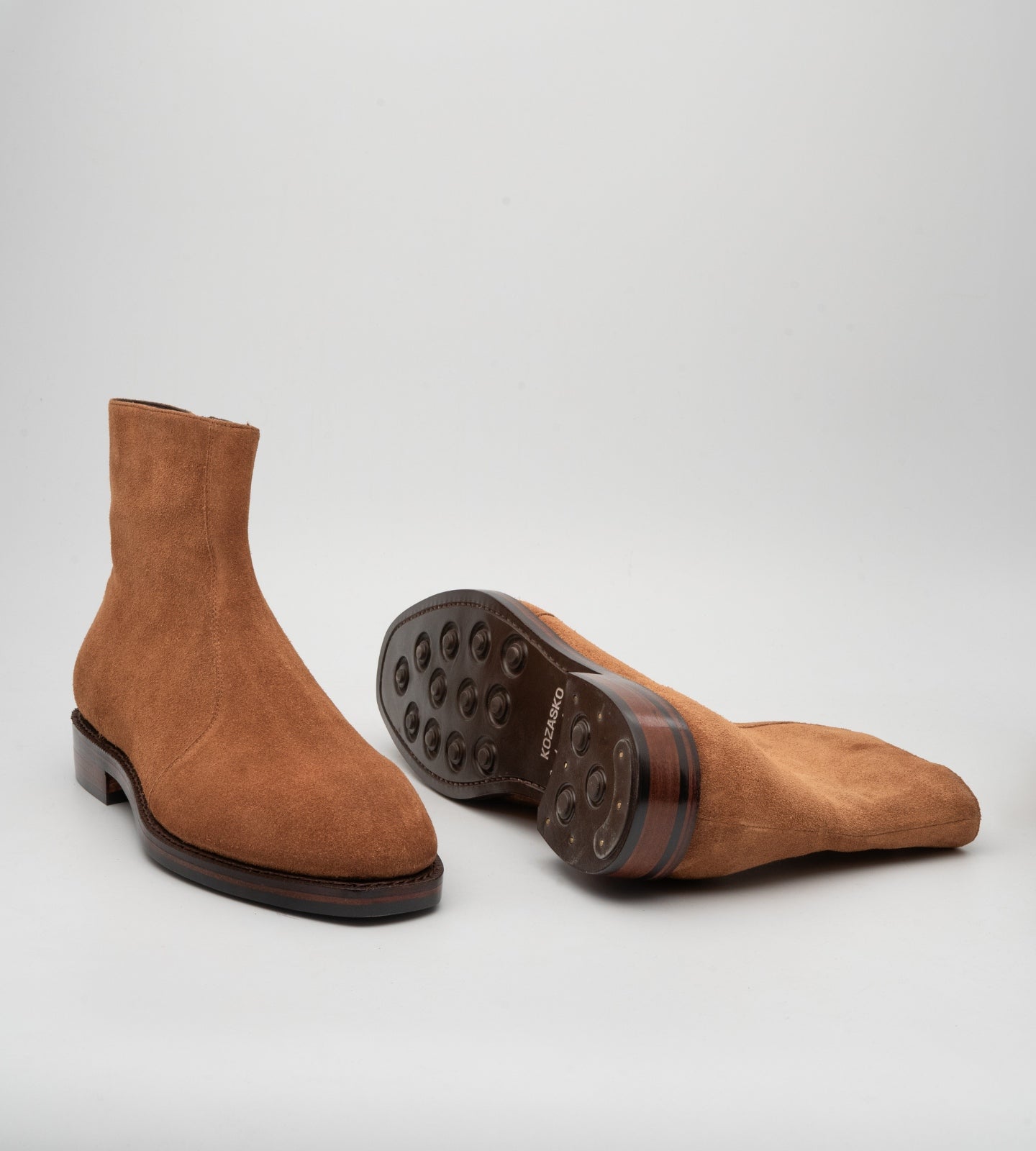 Goodyear Welted Tan Suede Zipper Chelsea Boot