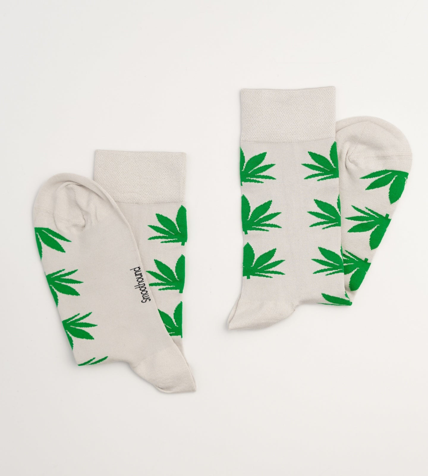 Bamboo Yarn Premium Leafy Whites Crew Socks