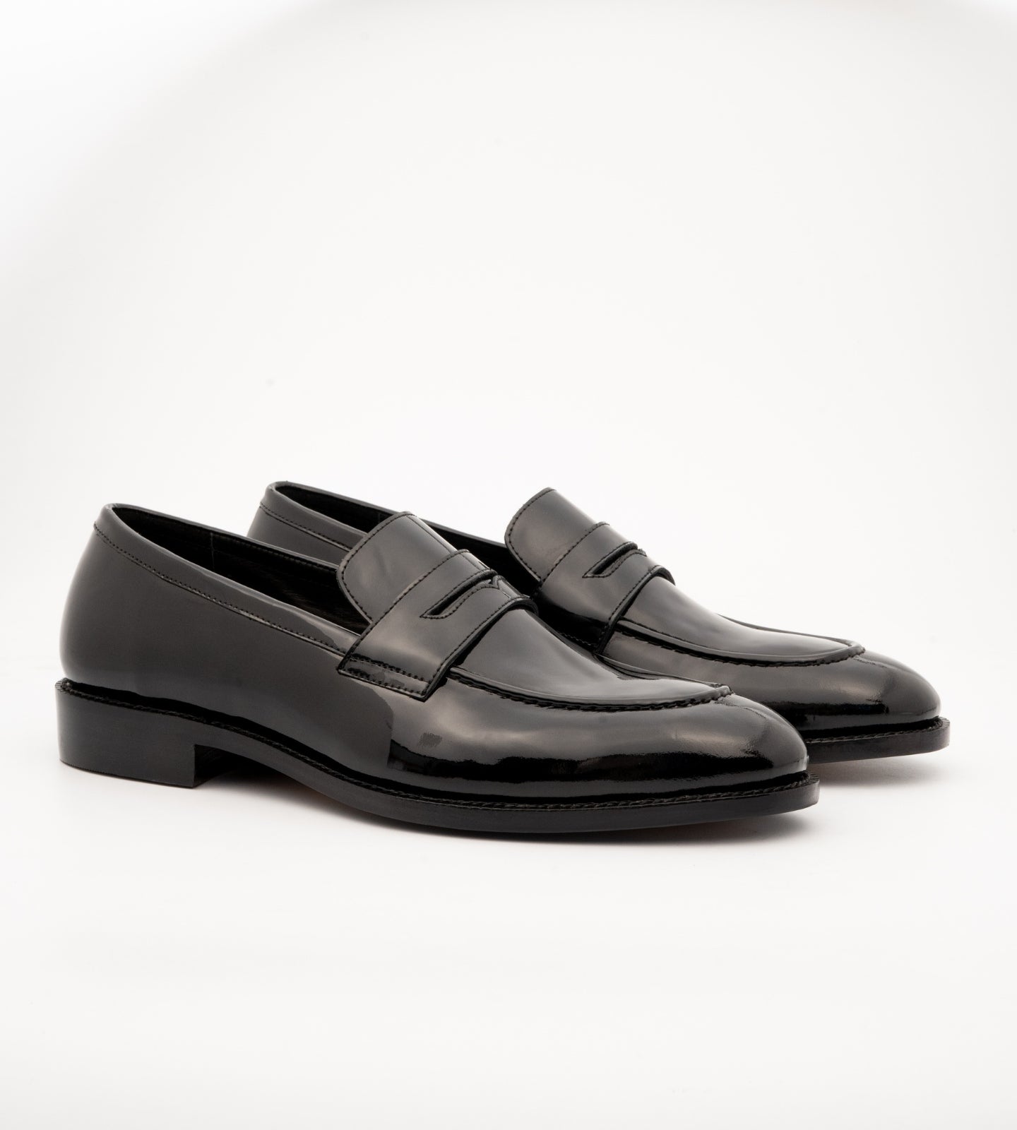 Goodyear Welted Classic Black Patent Penny Loafers
