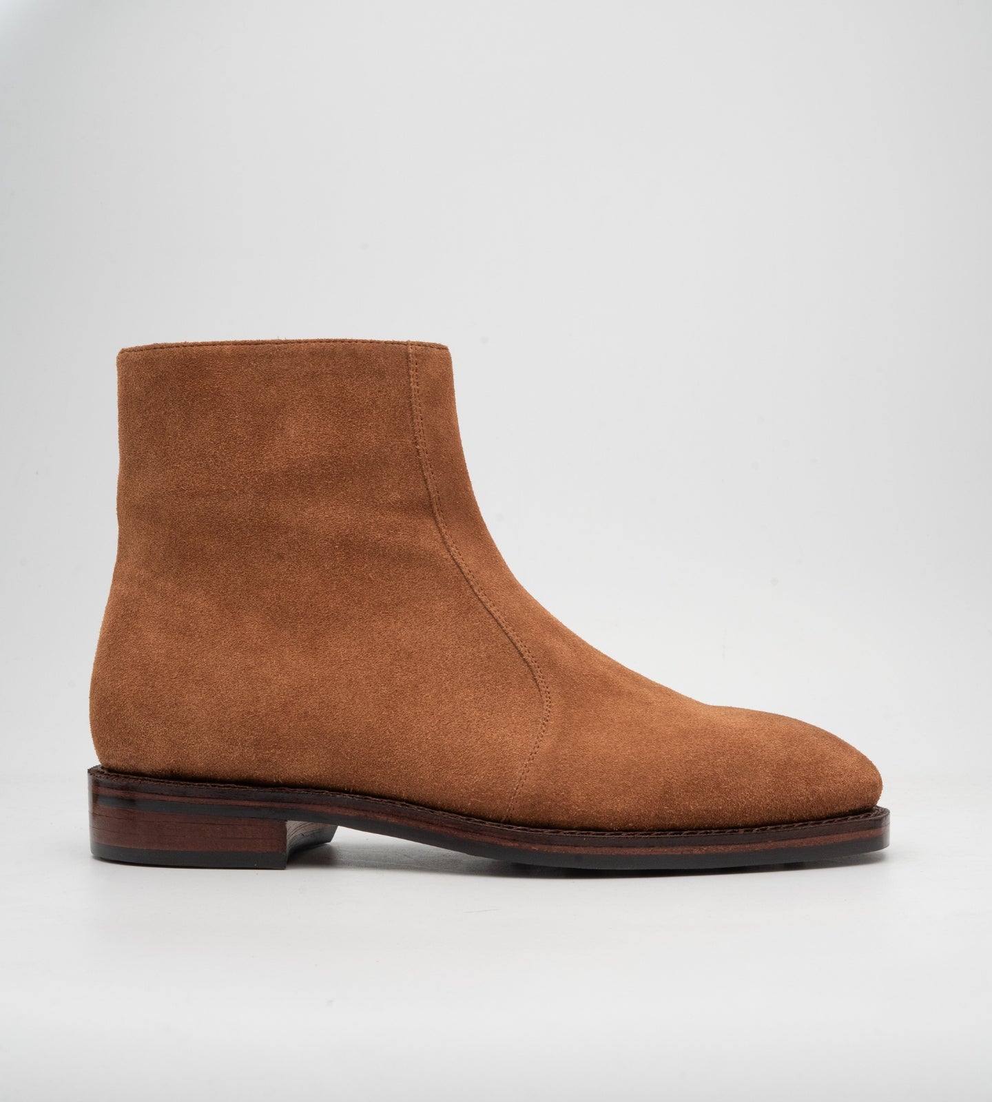 Goodyear Welted Tan Suede Zipper Chelsea Boot