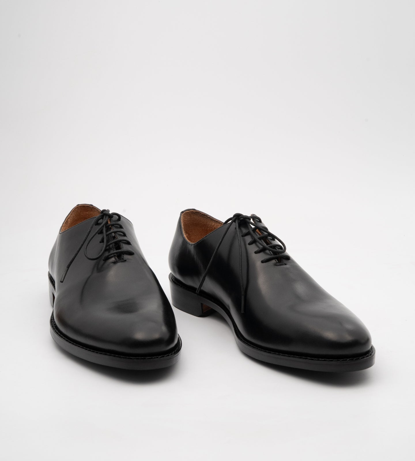 Goodyear Welted Almond Toe Black Wholecut Oxfords