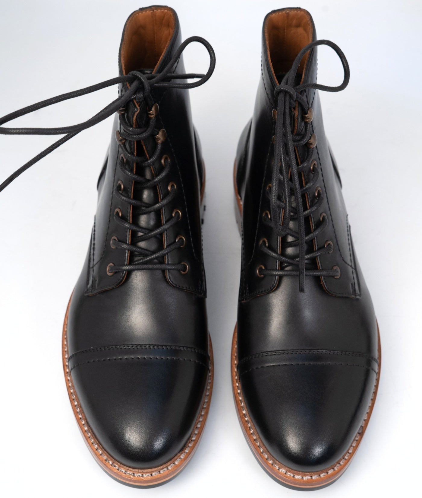 Hand Welted Classic Black Captoe Boot