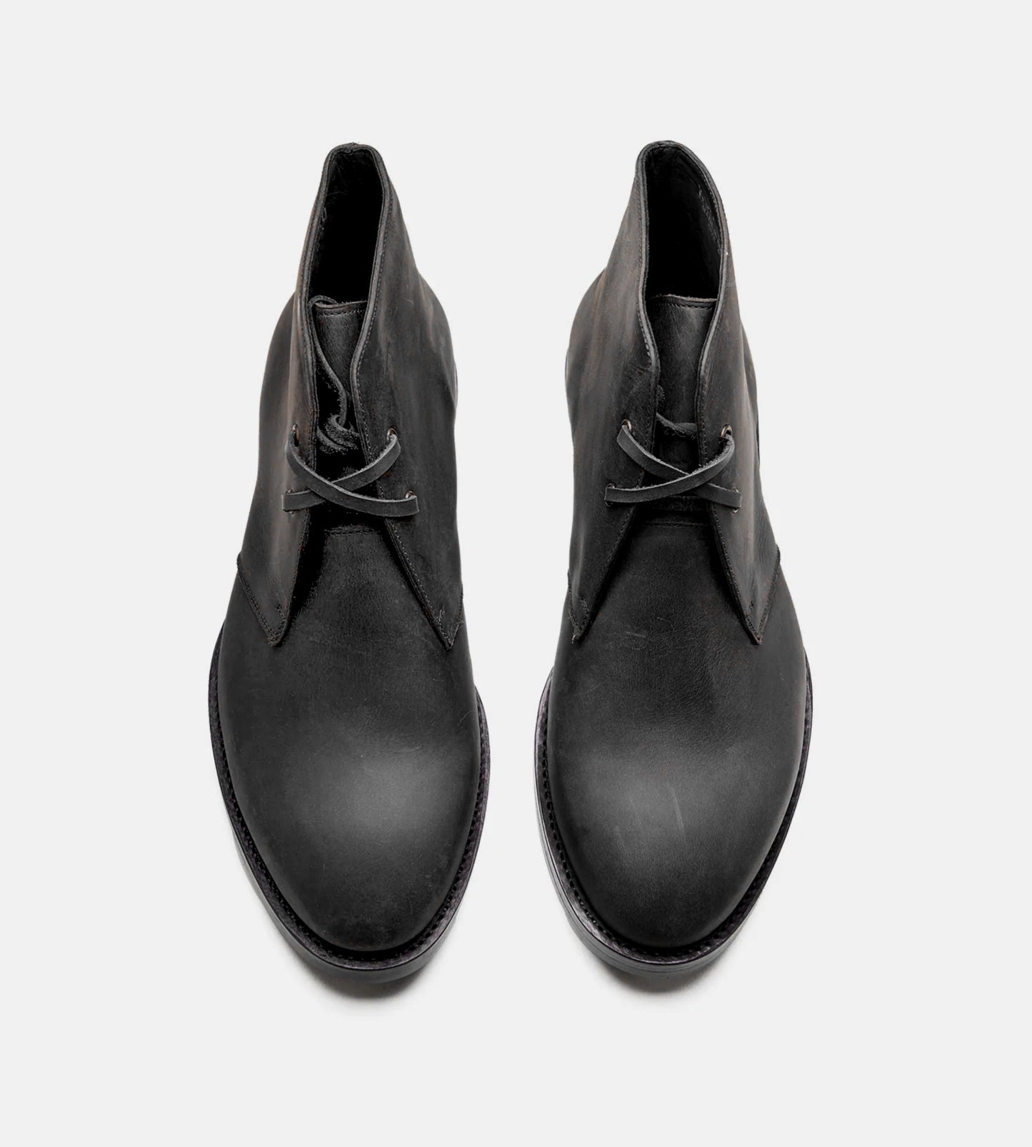 Hand-Welted Black Oiled Leather Chukka Boot