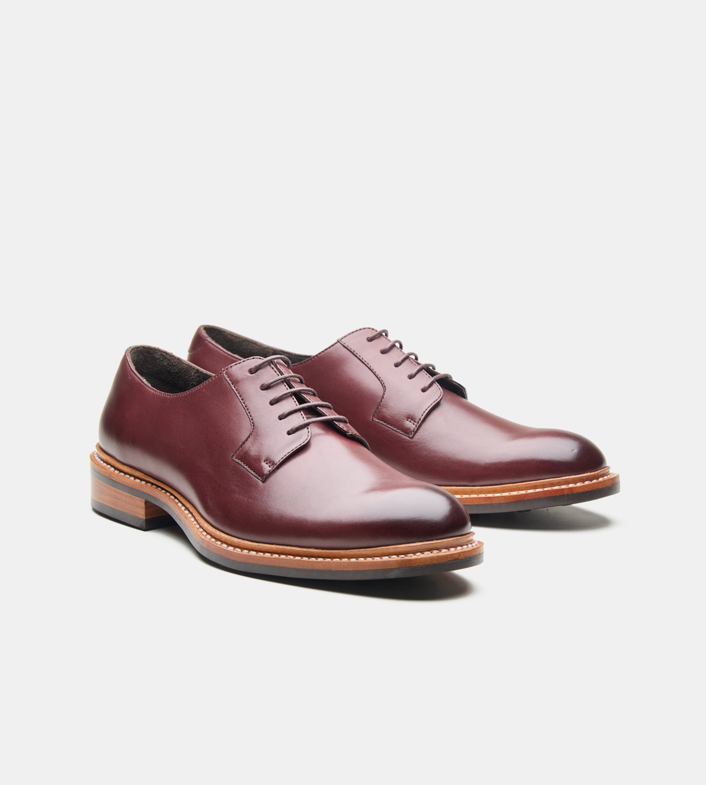 Goodyear Welted Burgundy Plain Toe Blucher