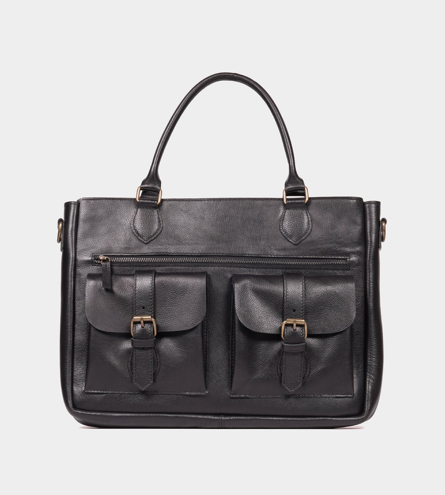 Classic Black Leather Briefcase