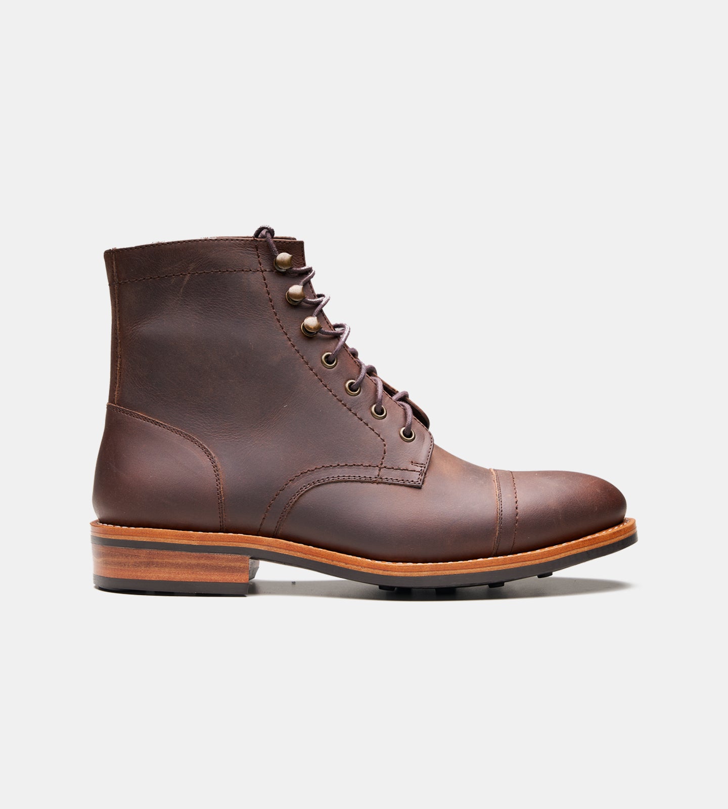 Goodyear Welted Brown Oiled Leather Captoe Boot