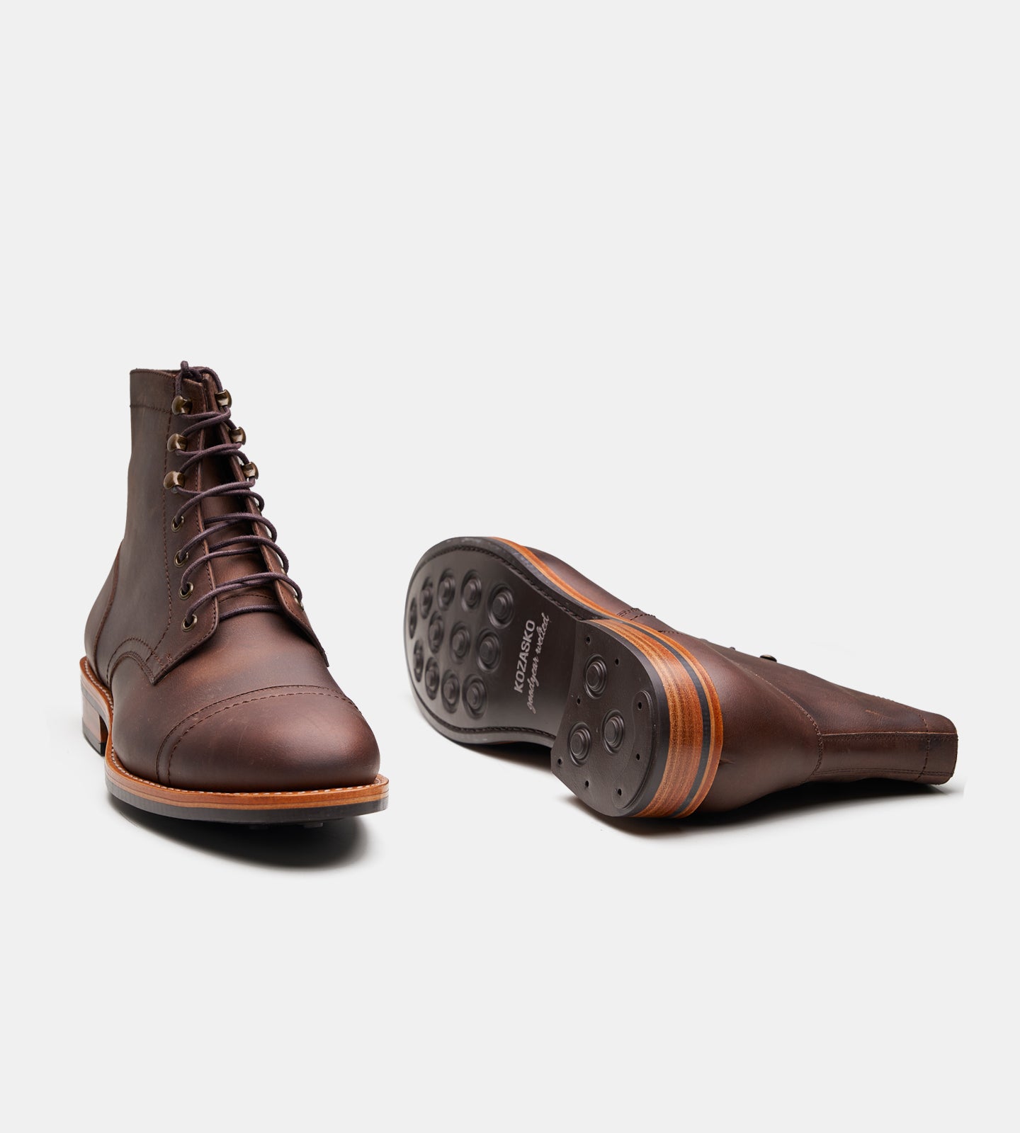 Goodyear Welted Brown Oiled Leather Captoe Boot