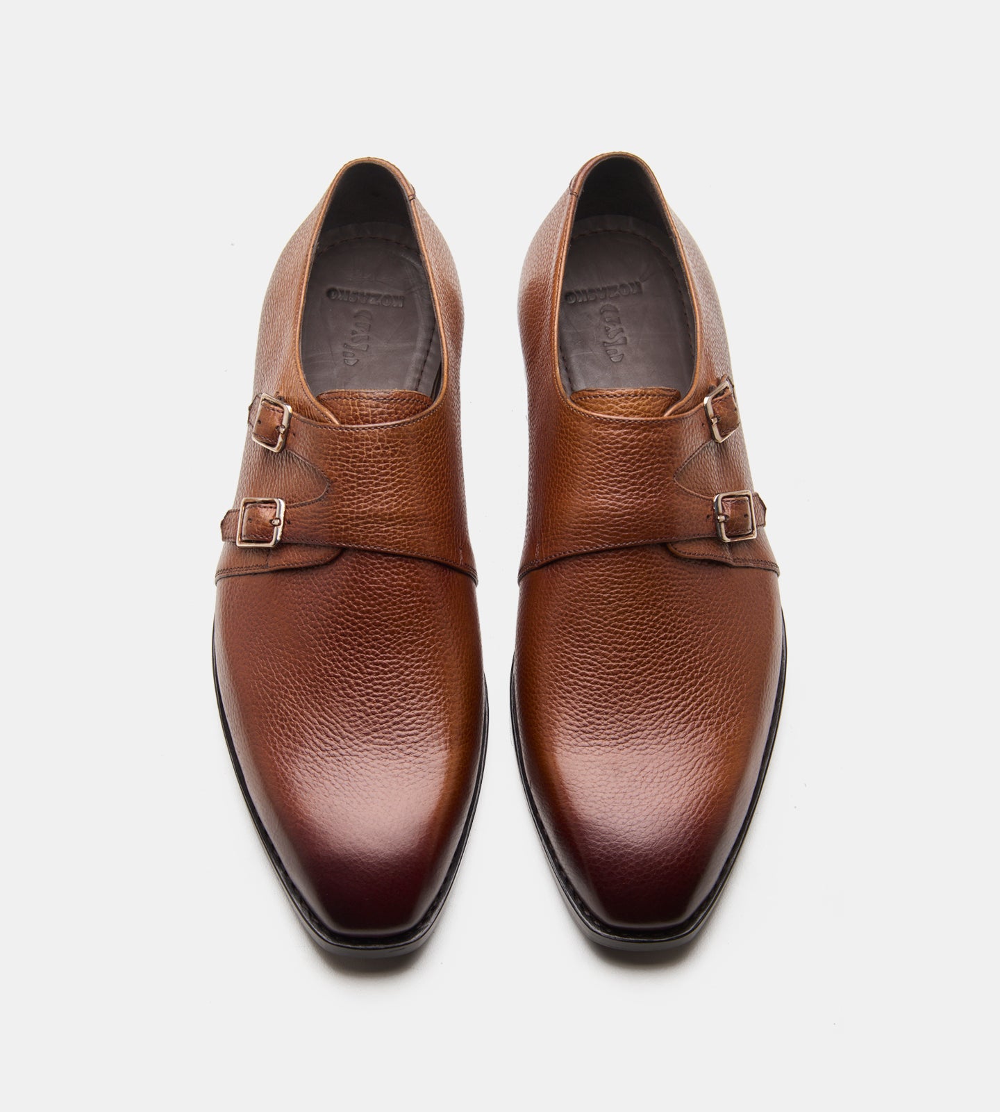 Goodyear Welted Tan Milled Double Monk with Fiddle Waist