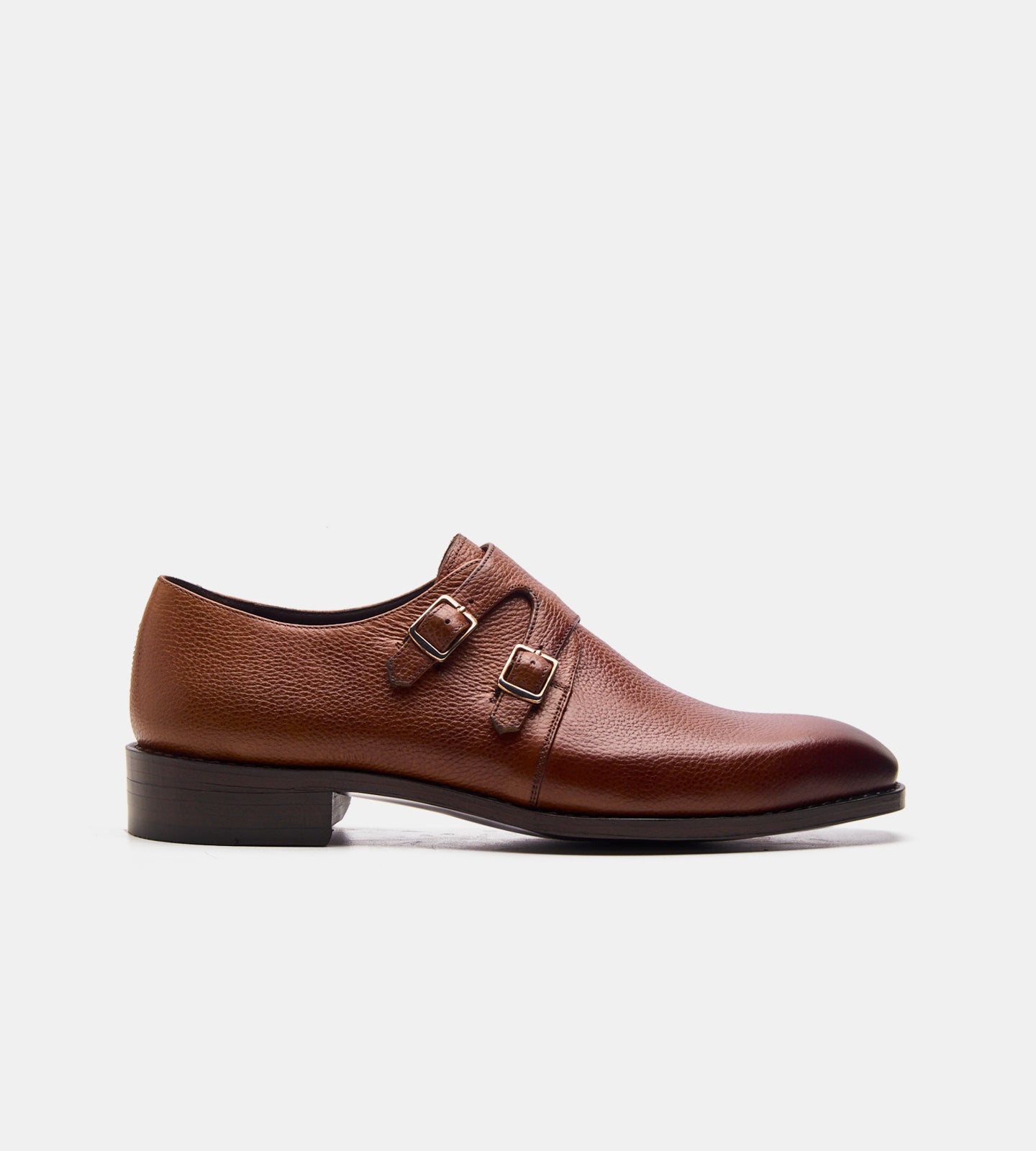 Goodyear Welted Tan Milled Double Monk with Fiddle Waist