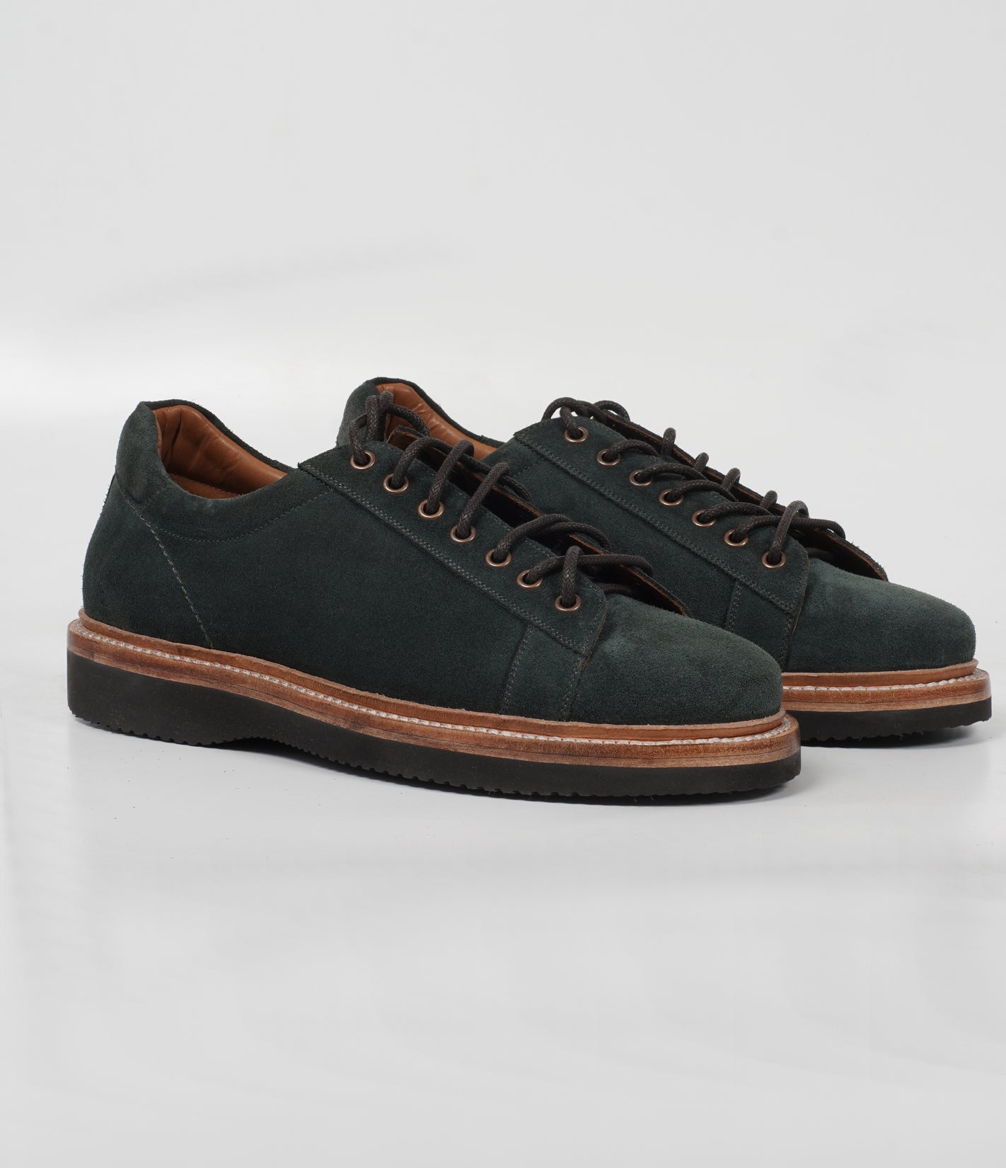 Ojas - HandWelted Olive Suede Sneaker