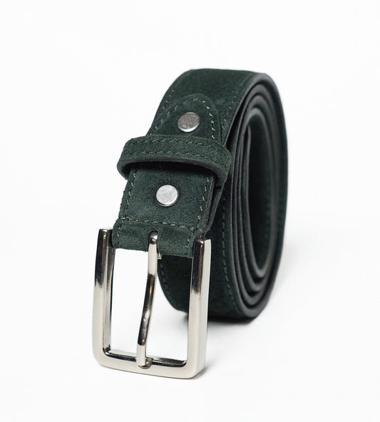 Handmade Olive Suede Leather Belt