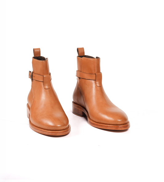 Hand Welted Tan Full Grain Jodhpur Boot