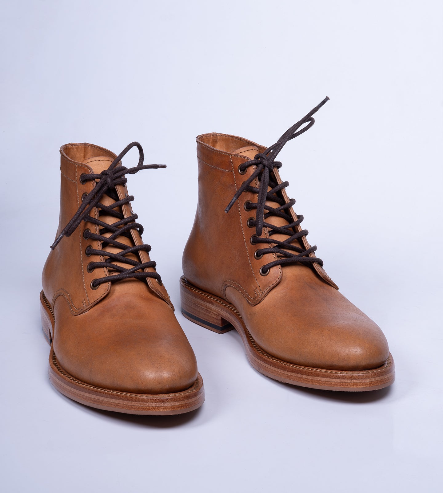 Badalassi Veg Tanned Tan Plain Toe Boot