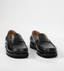Hand-Welted Black Milled Leather Barefoot Slip-Ons
