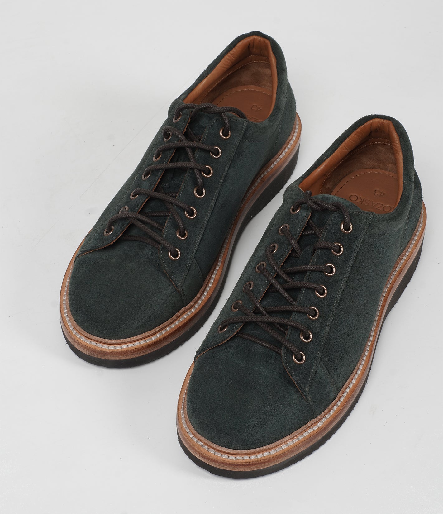 Ojas - HandWelted Olive Suede Sneaker