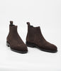 Hand Welted  Brown Suede Chisel Toe Chelsea Boots
