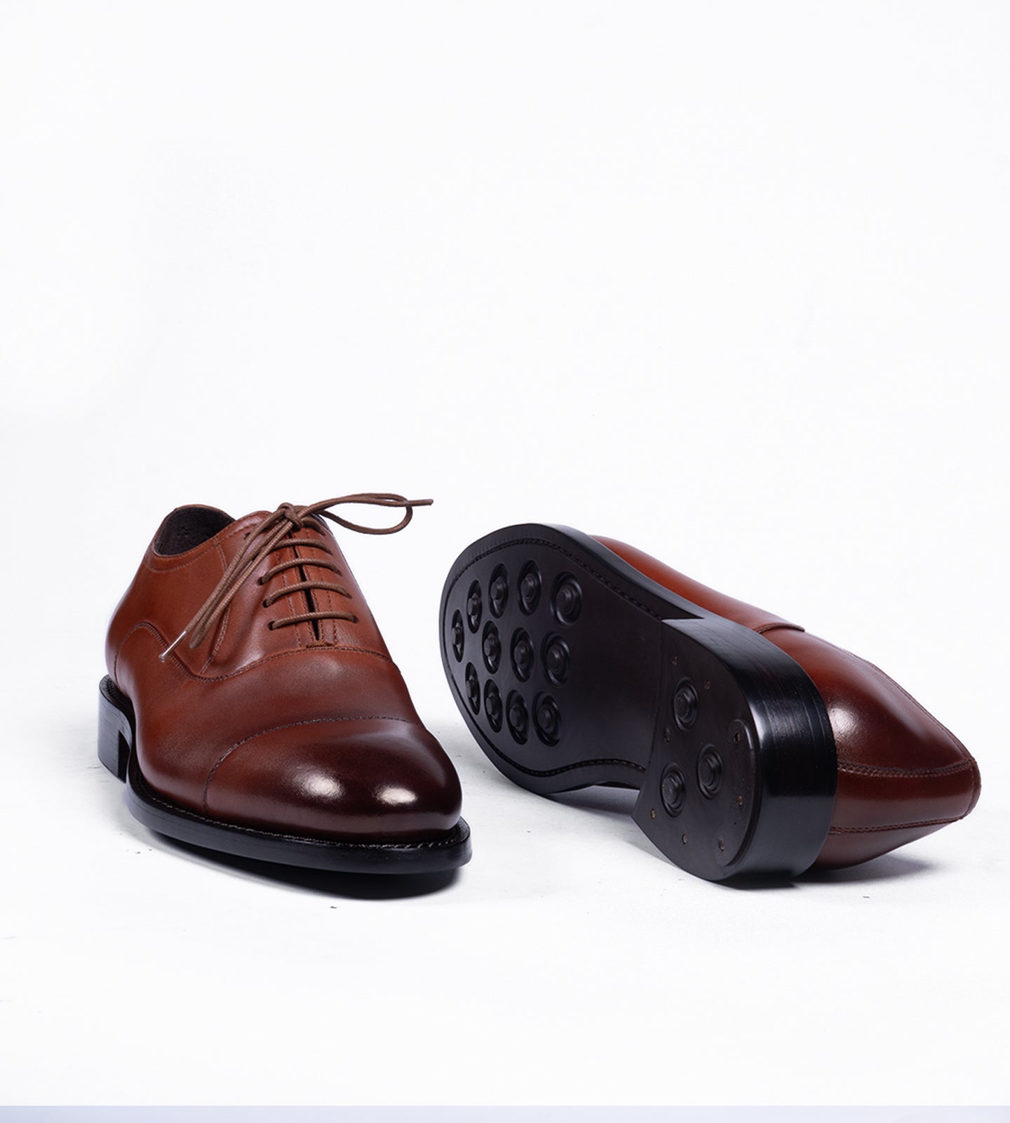 Classic Hand Welted Welted Cognac Captoe Oxfords