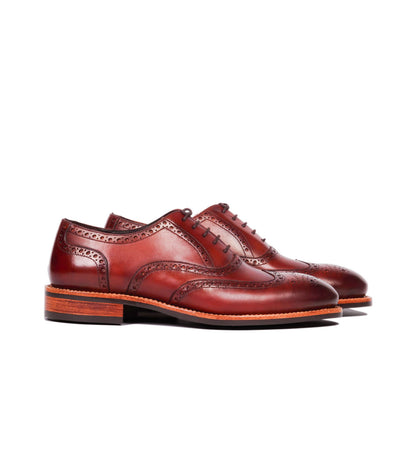Hand Welted British Tan Wingtip Oxfords