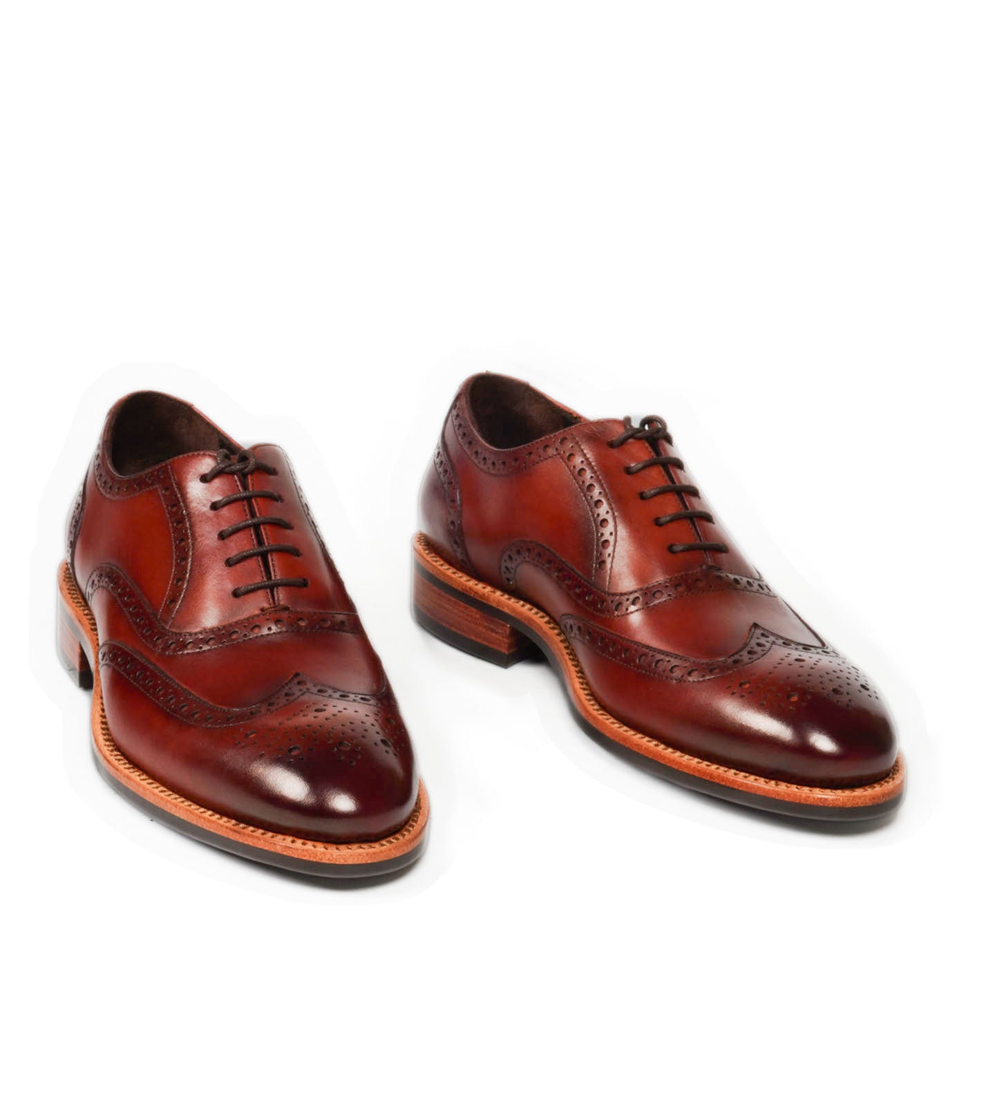 Hand Welted British Tan Wingtip Oxfords
