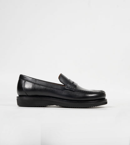 Hand-Welted Black Milled Leather Barefoot Slip-Ons