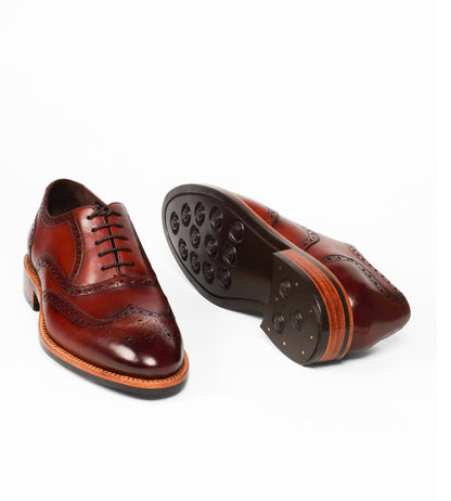 Hand Welted British Tan Wingtip Oxfords