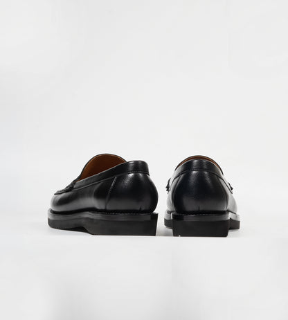 Hand-Welted Black Milled Leather Barefoot Slip-Ons