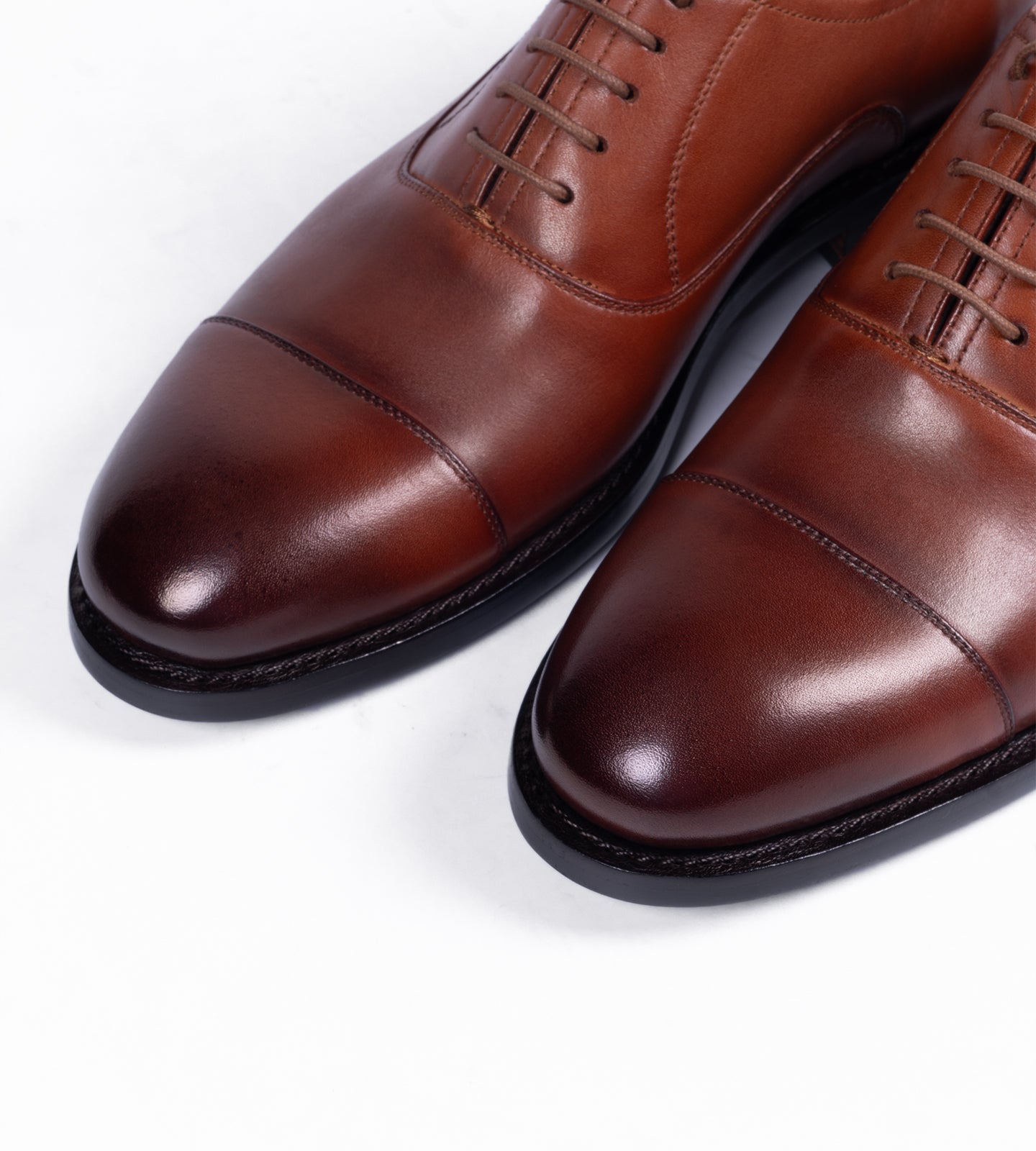 Classic Hand Welted Welted Cognac Captoe Oxfords