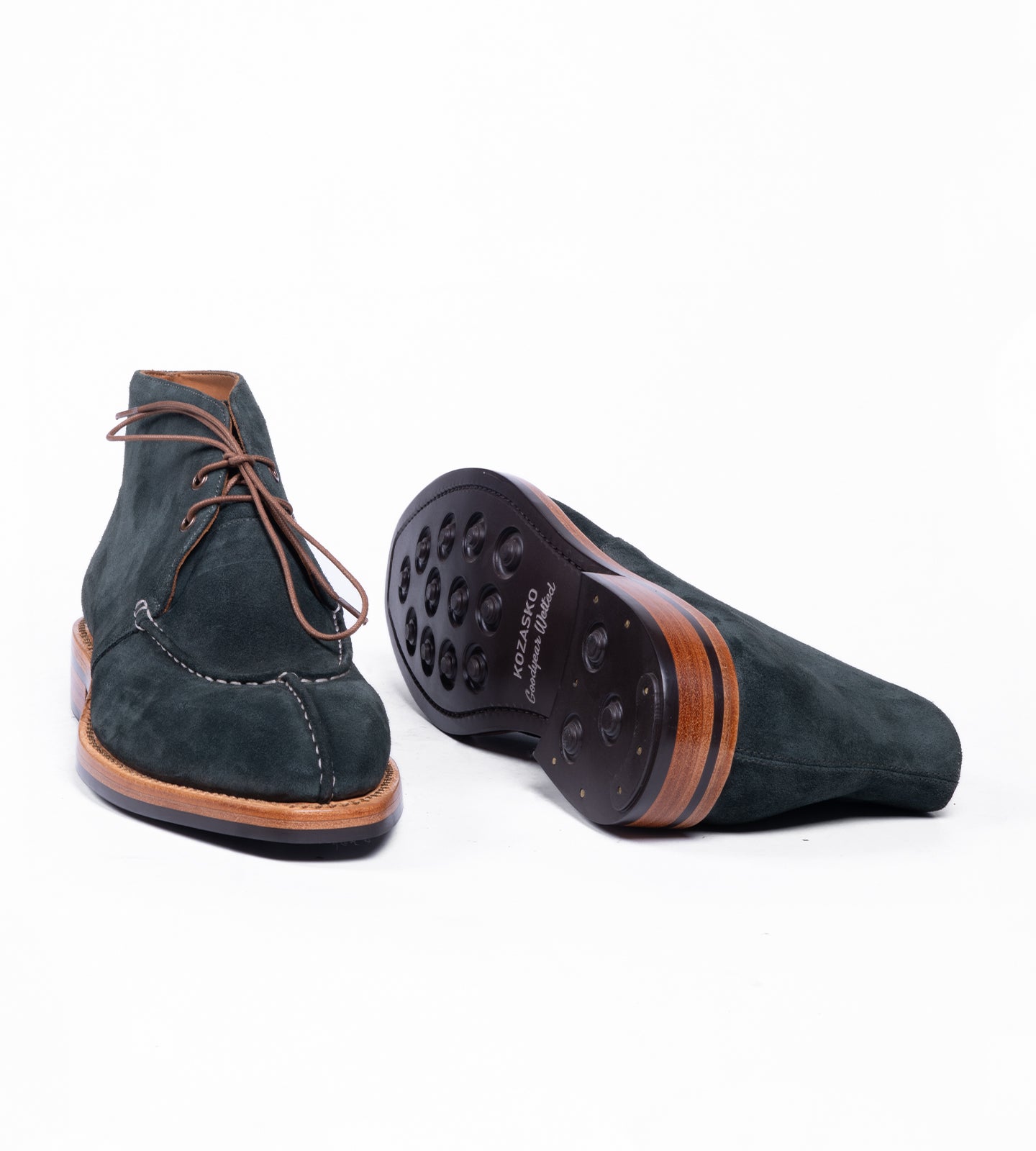 Hand-Welted Olive Suede Chukka Boot