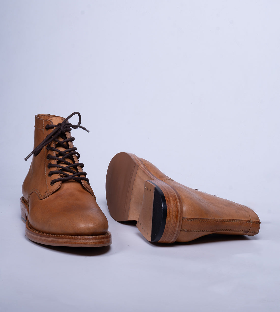 Badalassi Veg Tanned Tan Plain Toe Boot