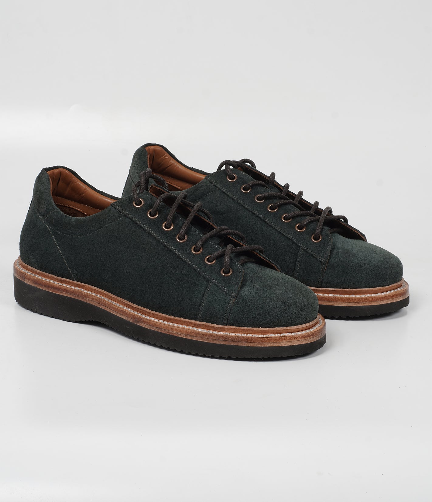Ojas - HandWelted Olive Suede Sneaker