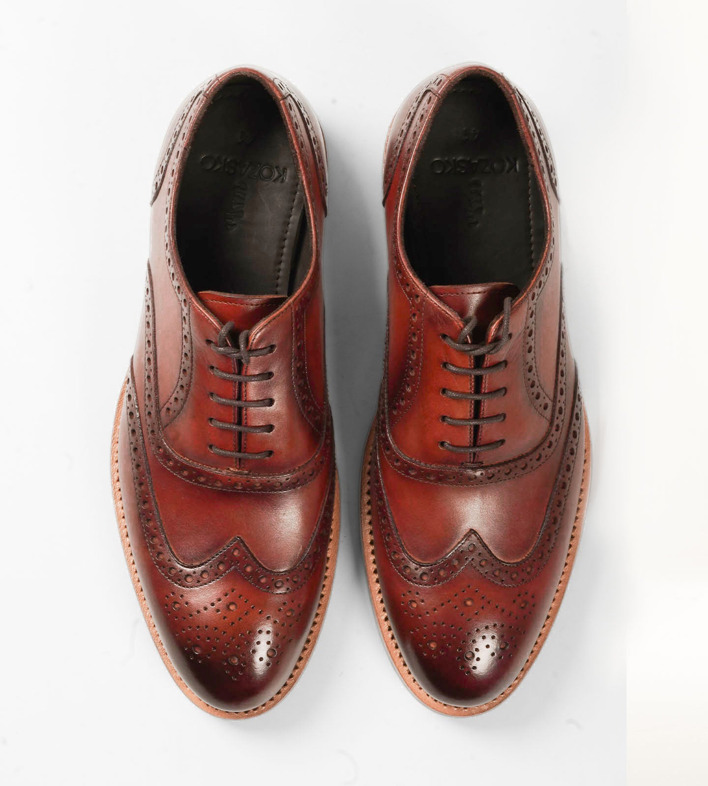 Hand Welted British Tan Wingtip Oxfords