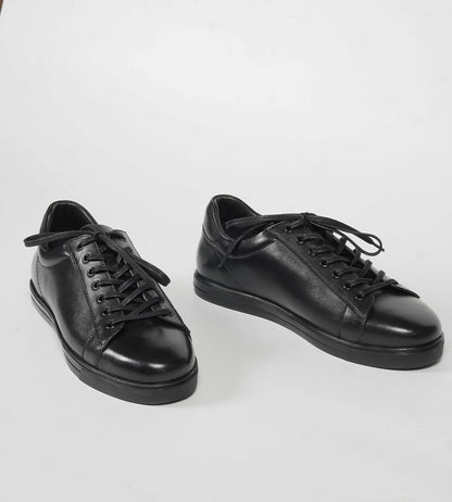 Handmade Classic Black Leather Sneaker