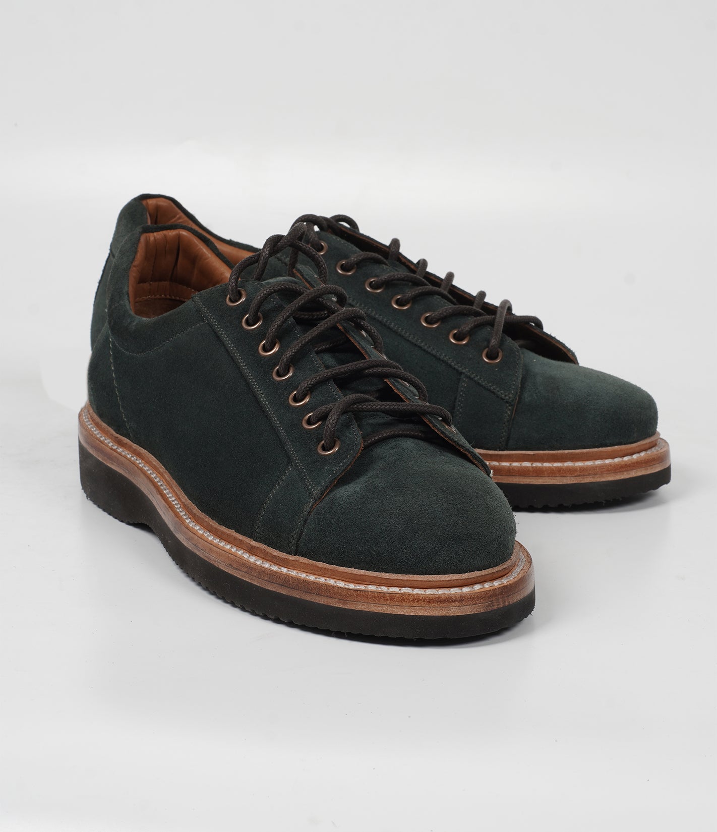 Ojas - HandWelted Olive Suede Sneaker