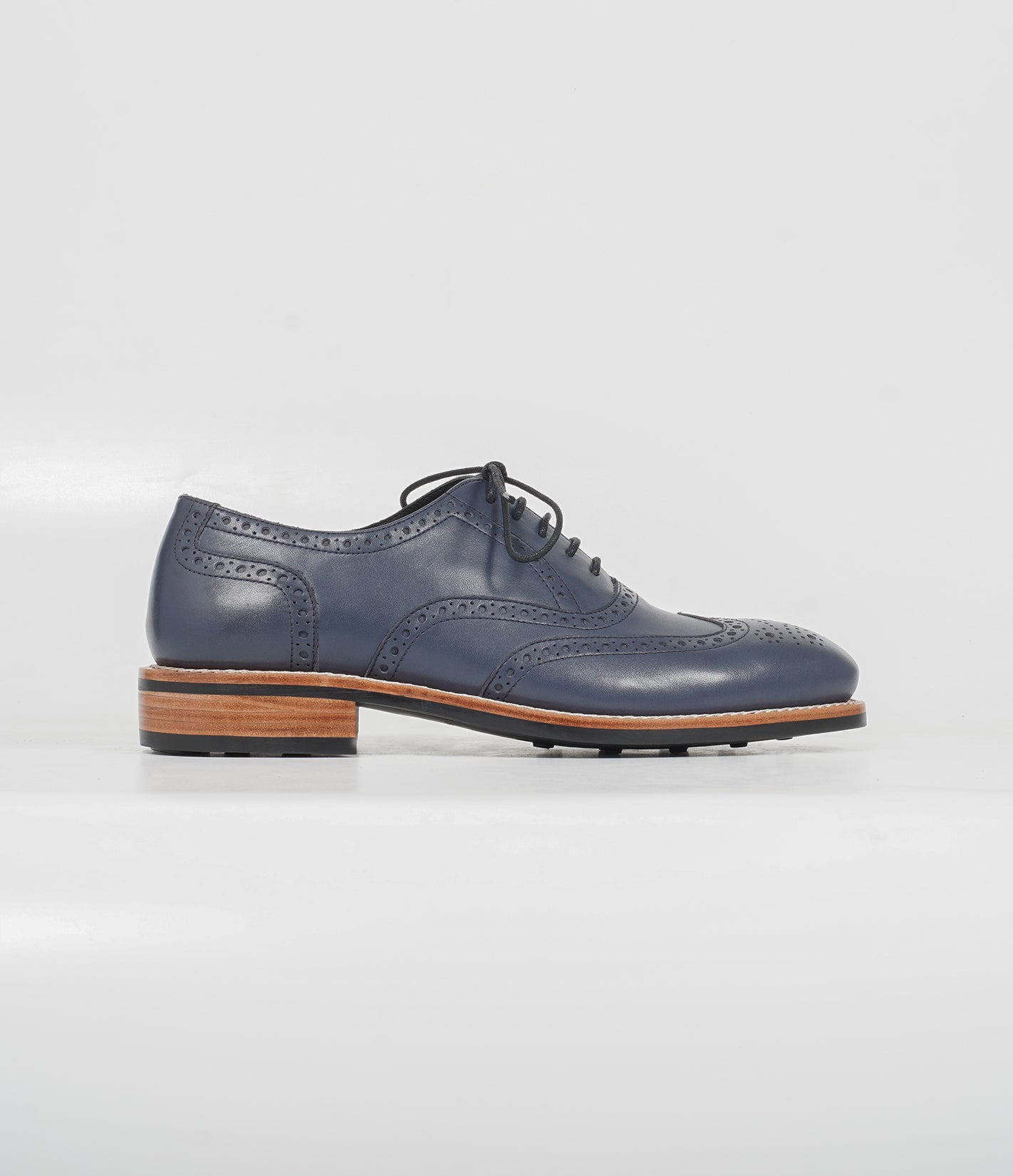 Hand Welted Navy Wingtip Oxfords