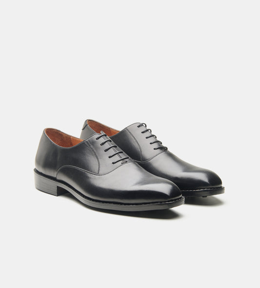 Goodyear Welted Chisel Toe Black Oxfords