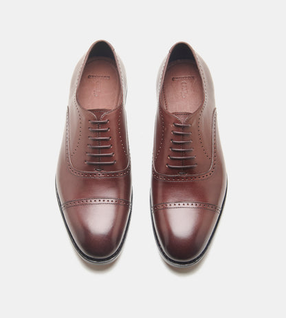 Goodyear Welted Brown Captoe Oxford with Punches