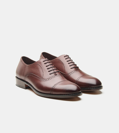 Goodyear Welted Brown Captoe Oxford with Punches