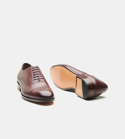 Goodyear Welted Brown Captoe Oxford with Punches