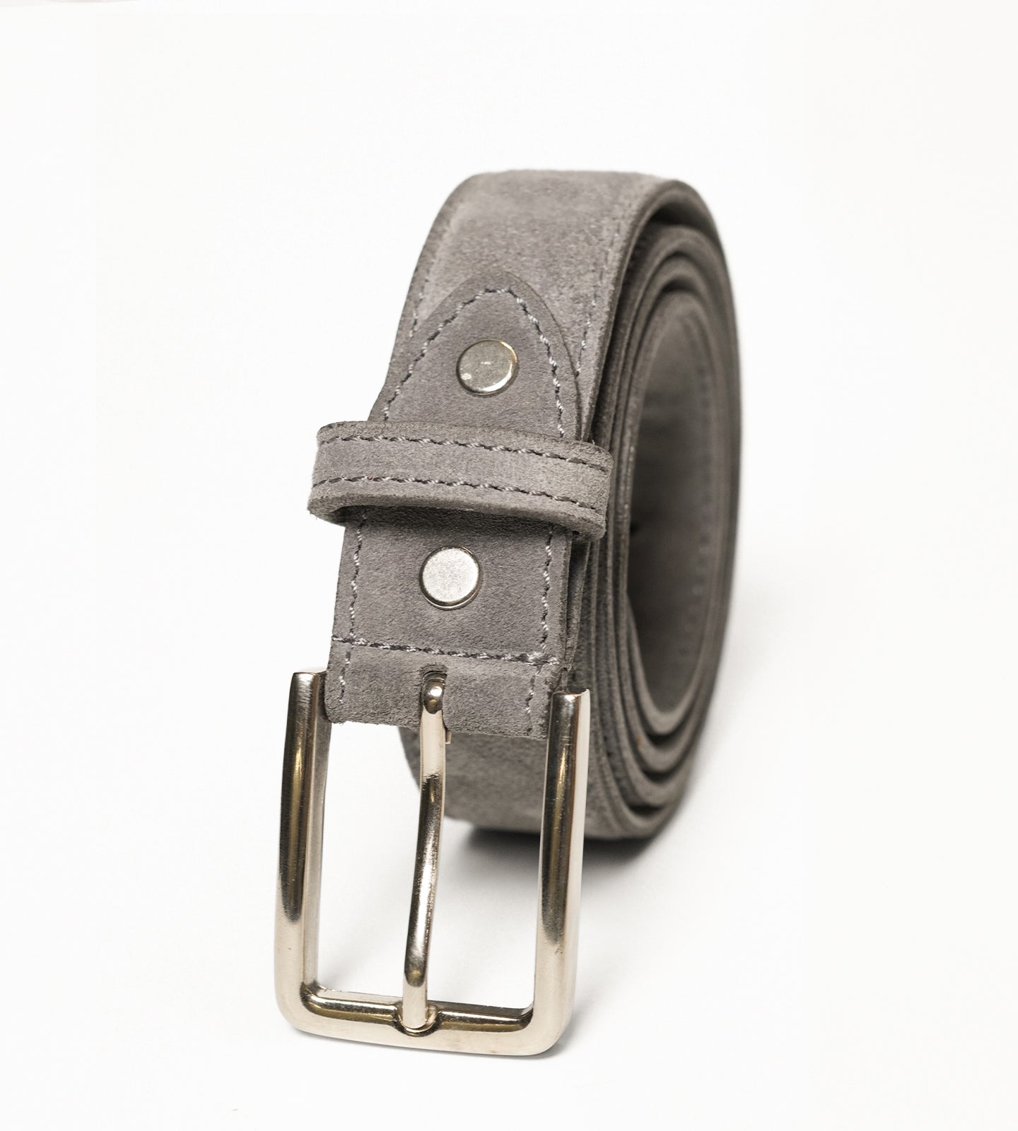 Italian  Grey Suede Leather Belt